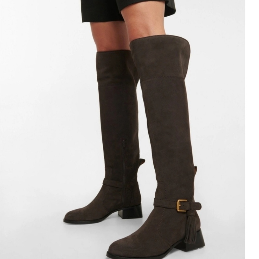 See By Chloe Lory Dark Brown suede Over-the-Knee Boots size 38